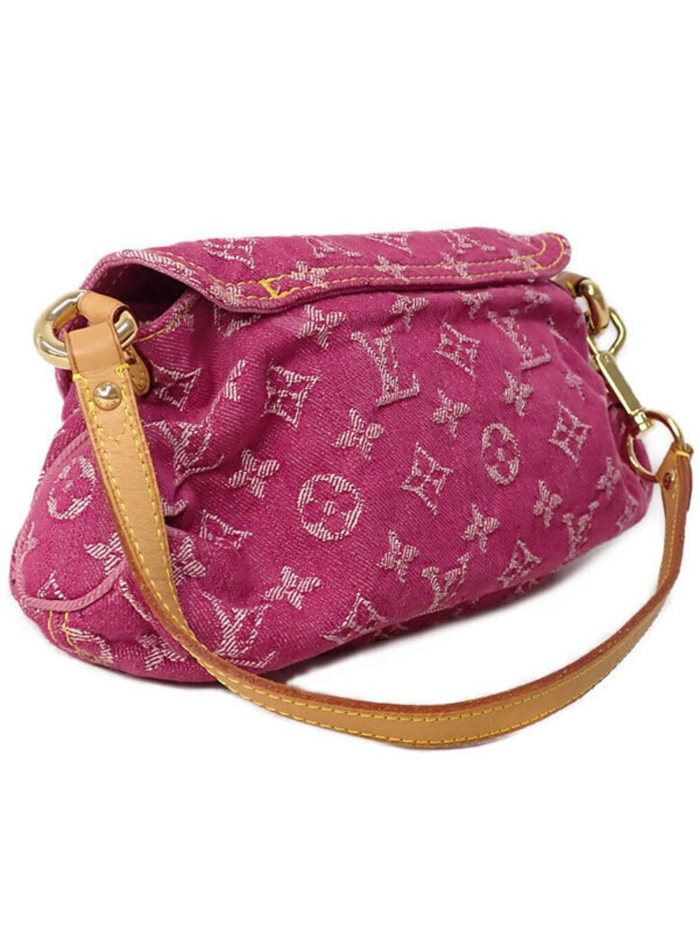 Louis Vuitton Pleaty Monogram Bag Hobo Denim Blue